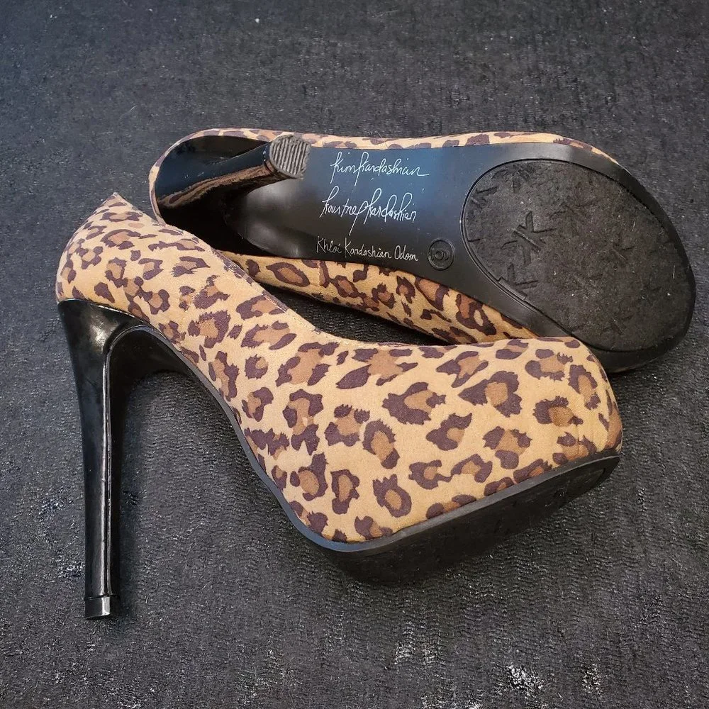 29) Kim Kardashian Leopard Stiletto Platforms 🔥 Sz. 6